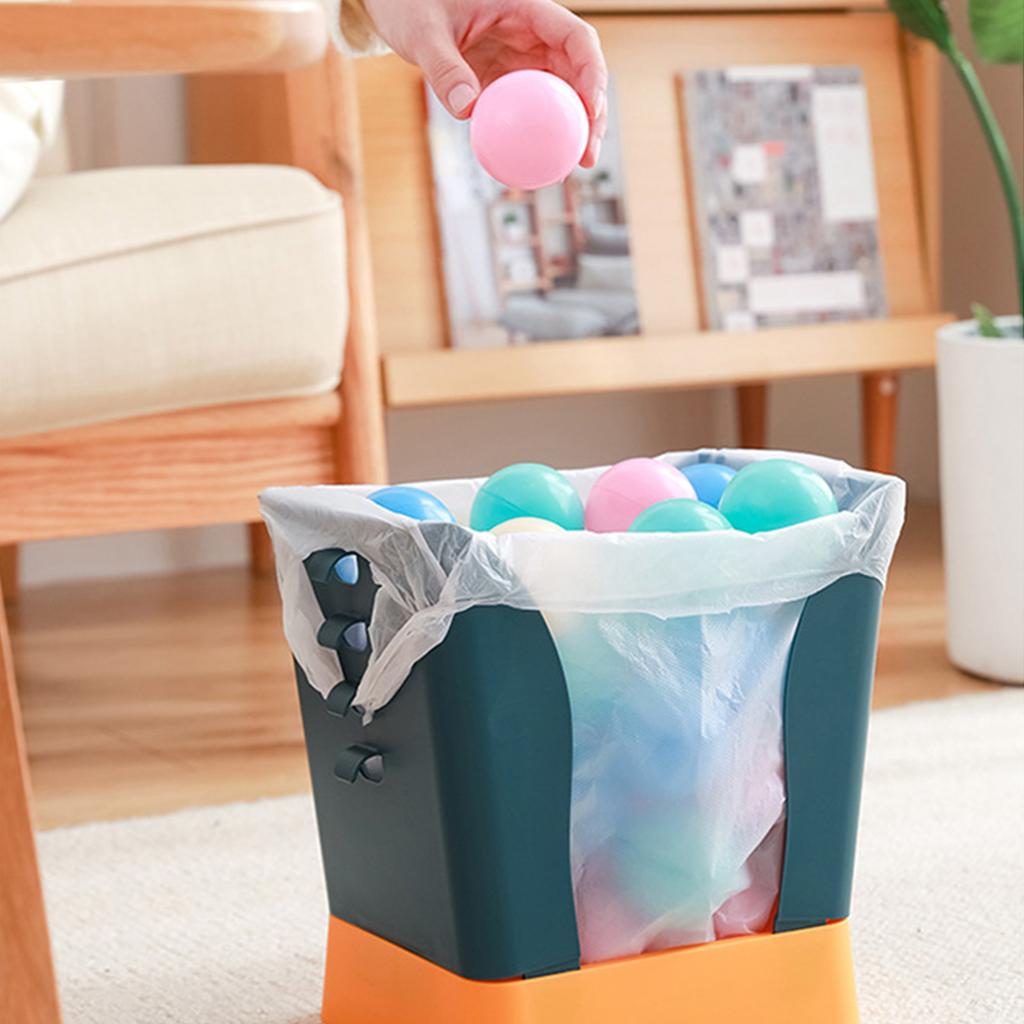 Kunststoff Mülleimer Erweiterbarer Müllbeutelhalter Großes Fassungsvermögen für Küche Badezimmer Blau und Gelb