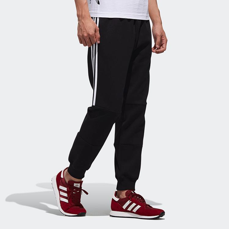 Adidas Originals Trefoil Logo Print Casual Tapered Track Pants Men Bottoms Black DX4225