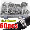 Hose Clamps Set Stainless Steel Adjustable Worm Gear Screw Band Hose Clamp for Pipe Fuel Tube Faucet Fasteners Assortment Kit