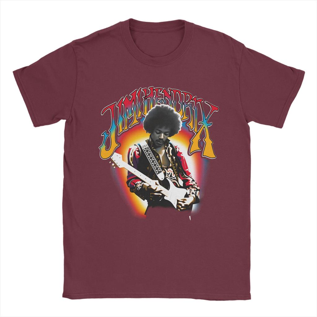 Jimi Hendrix T Shirt for Men 100 Cotton Novelty TShirts Crew Neck Tees Short Sleeve Tops Graphic