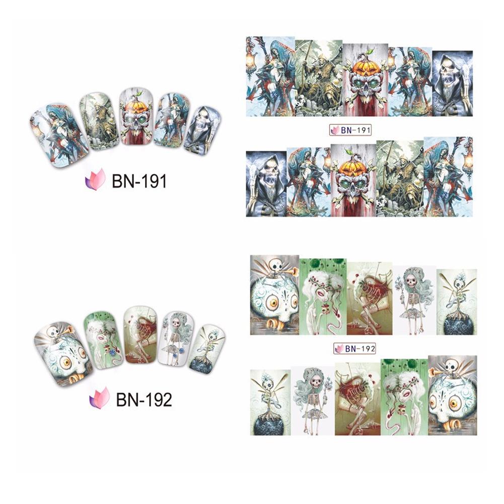 Halloween Bone Transfer Nail Art Sticker Polish Decal Manicure Decoration Accessory