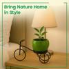 Cykelformat växtställ i metall för inomhus- och utomhusbruk, cykelvas i metall, dekorativ grytunderlägg i järn för blommor och ornament