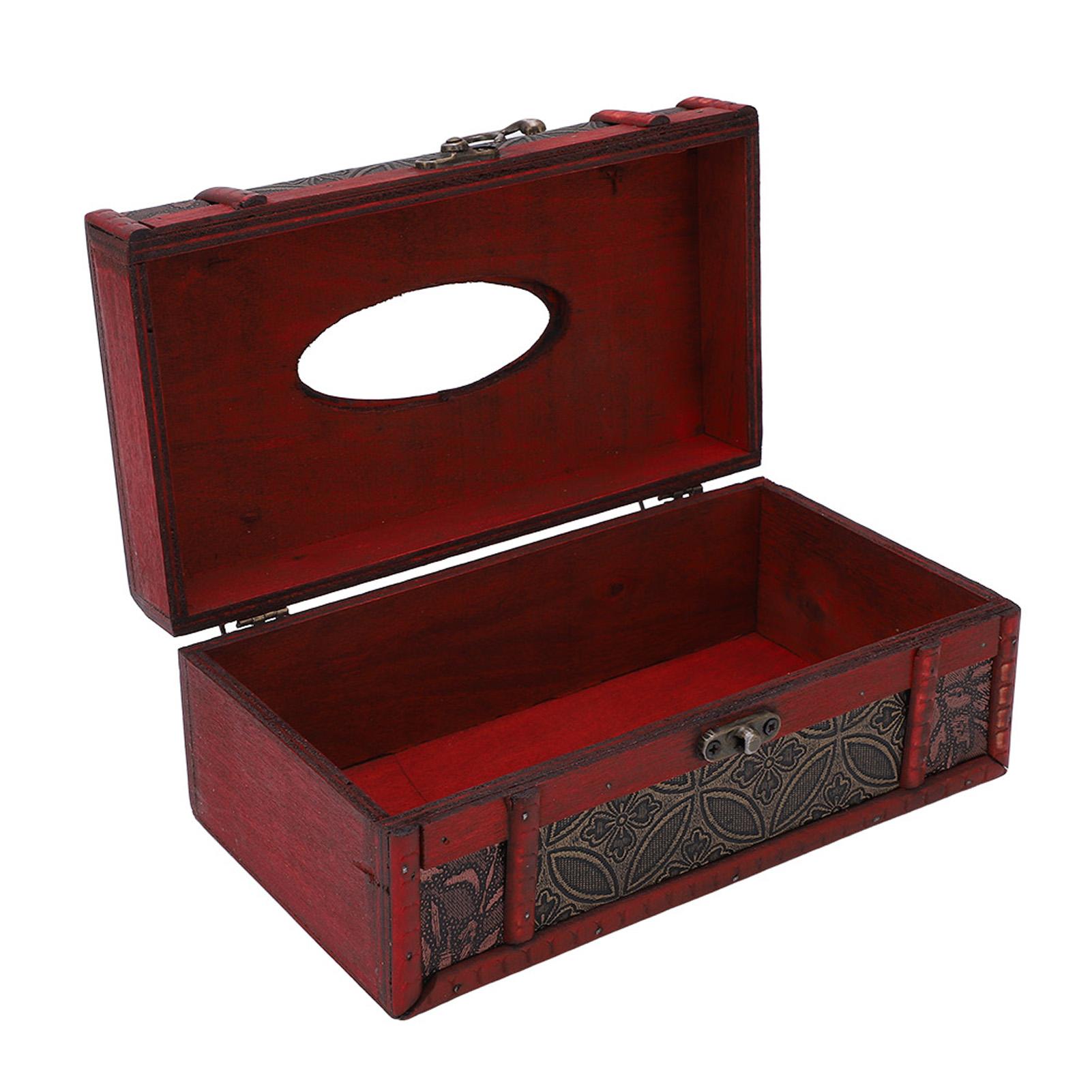 

Старинная деревянная коробка для салфеток, изысканное мастерство, ретро-внешний вид, чехол для коробки для салфеток для дома