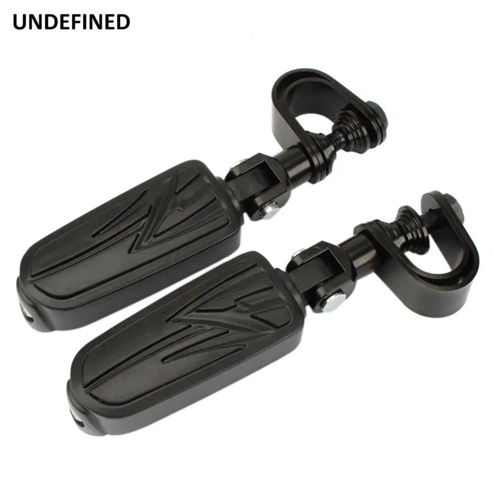 1.25" 32mm Motorcycle Foot Pegs Highway Engine Guard Crash Bars Footrest Mount Clamp For Harley Road King Electra Glide Softail