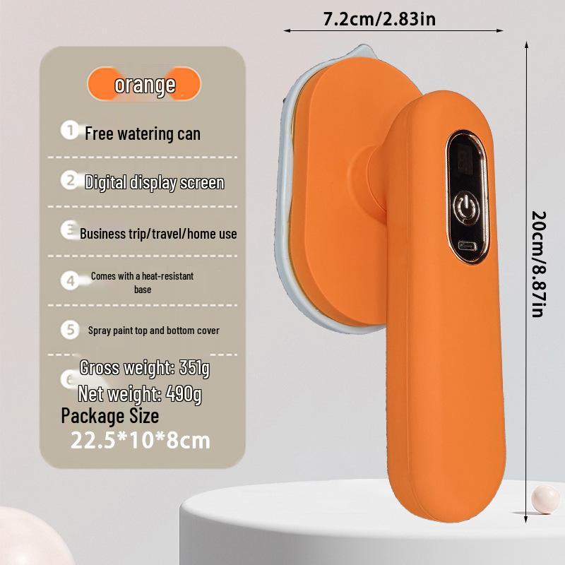 Compact Folding Electric Garment Steamer with Three-Speed Digital Display & Wireless Charging Wireless charging with spray bottle оранжевый