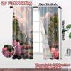 2pcs, 2D FLAT PRINTING Curtains (Without Rod) Fairytale Bliss Fashionable Popular Curtains Semi-Sheer Curtains Decorations