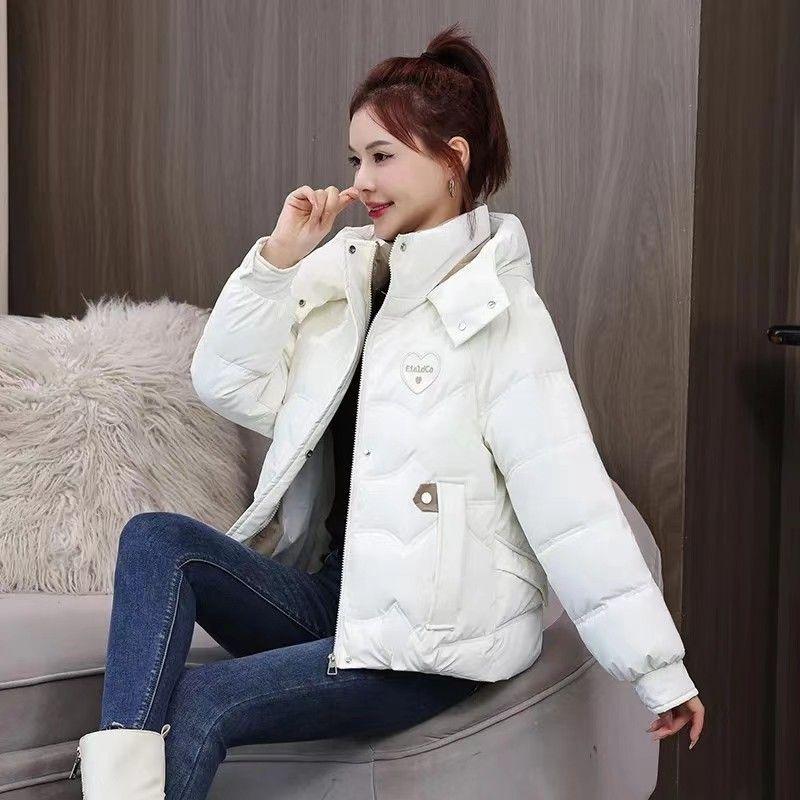Winter Thickened Short Bread Coat Women's Hooded  Jacket with Cotton Padding Outwear