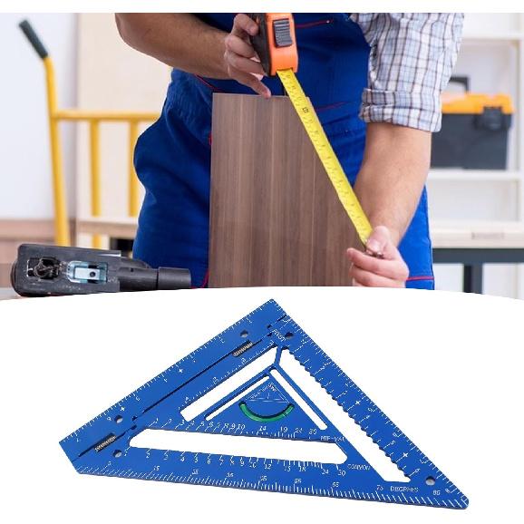 Innovative Rafter Tool Aluminum Alloy Triangular Ruler Protractor and Combination Tool Woodworking Ruler for Carpenters Architects