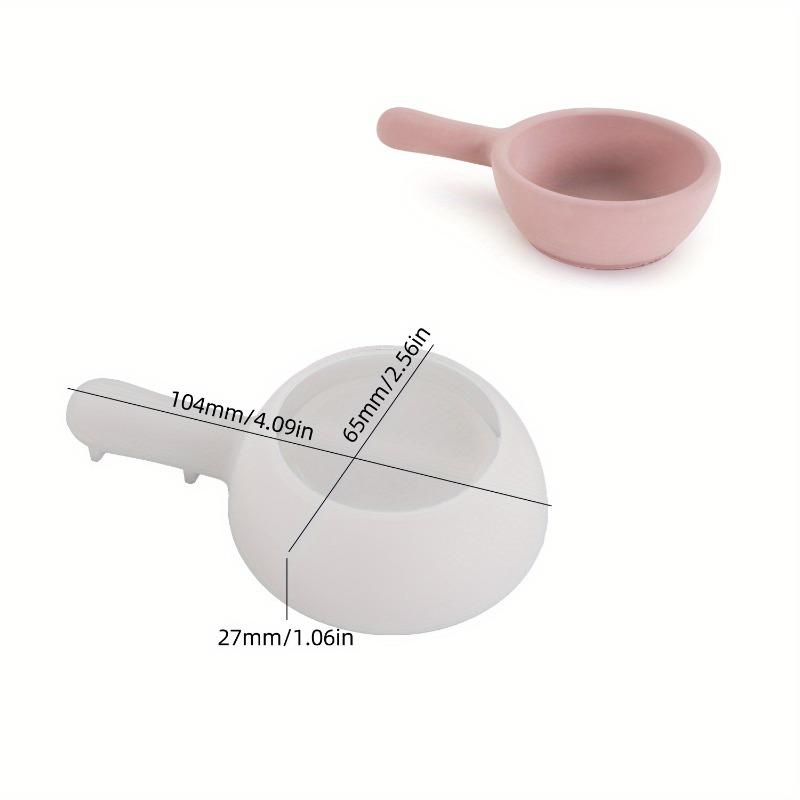 Gypsum Concrete Casting Craft Molds With Handle Candle Cup Mold Frying Pan Shape Candle Holder Conrete Mould Storage Cup