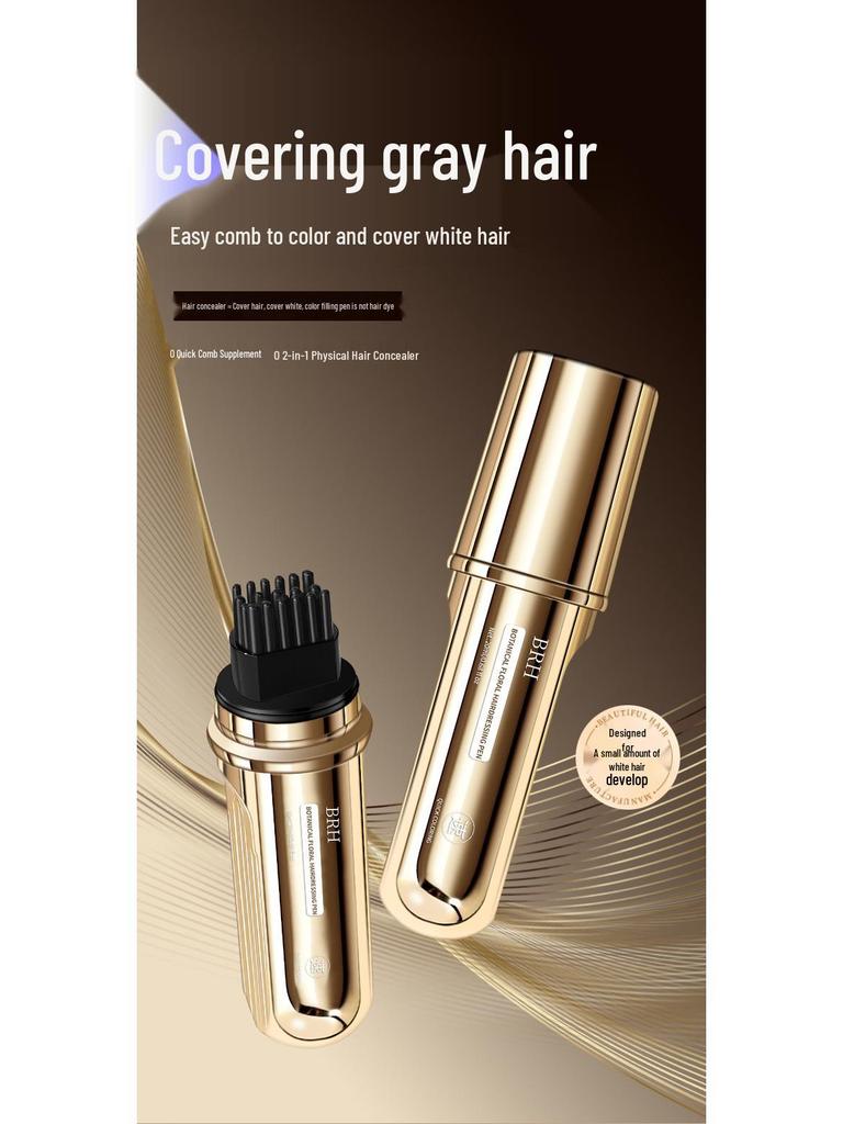 New Gold Peptide Hair Color Pen: Plant-Based White Hair Concealer, Non-Fading Disposable Touch-Up Stick