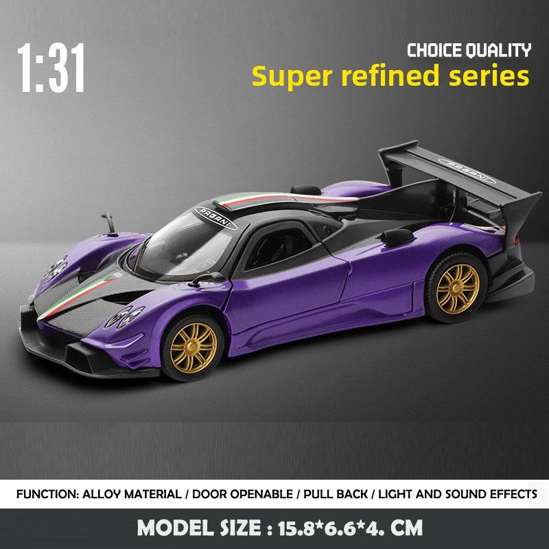 CCA Simulation 1:32 Pagani Zonda Revolucion Racing Car Alloy Model with Sound Light Children Boy Toy Vehicle Gift Home Decor