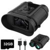 7JI Night Vision Goggles, 2-in-1, 4K 5W Upgrade, 7-Level IR Adjustment, 8X Digital Zoom, 32GB Card, 40MP Image, Photo Camera, Night Vision, Security,