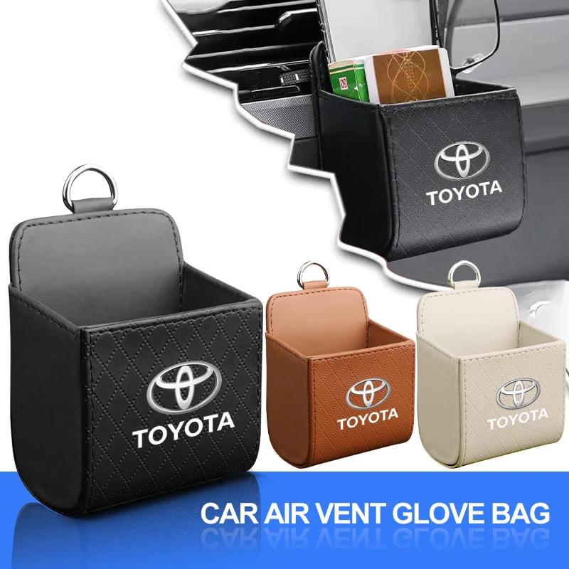 Car Interior Storage Bag Air Outlet Debris Bag Hanging Organizer Box For Toyota Chr Corolla Yaris Rav4 E150 E120 Land Cruiser