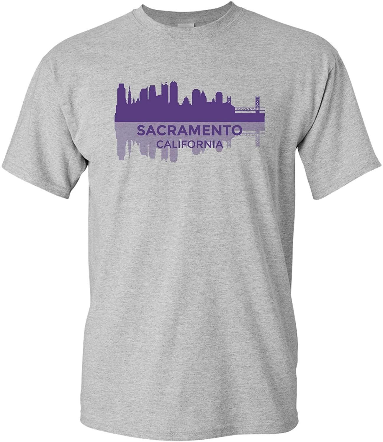 Sacramento California Skyline - State City Hometown Pride T Shirt - Sport Grey 2XL