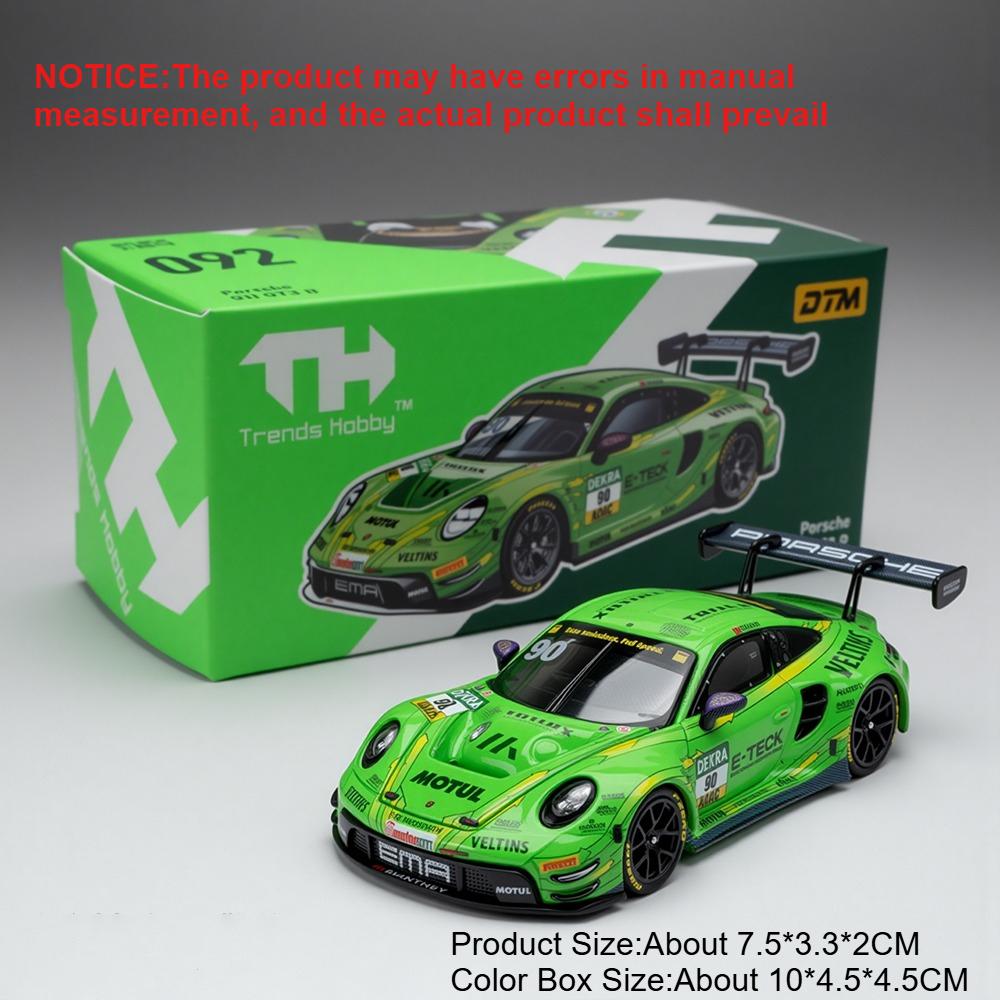 1:64 Mini Scale 911 GT3 R Land Cruiser Alloy Body Rubber Tires Engine Hood Openable Sports Cars Models Toys for Children's Gifts