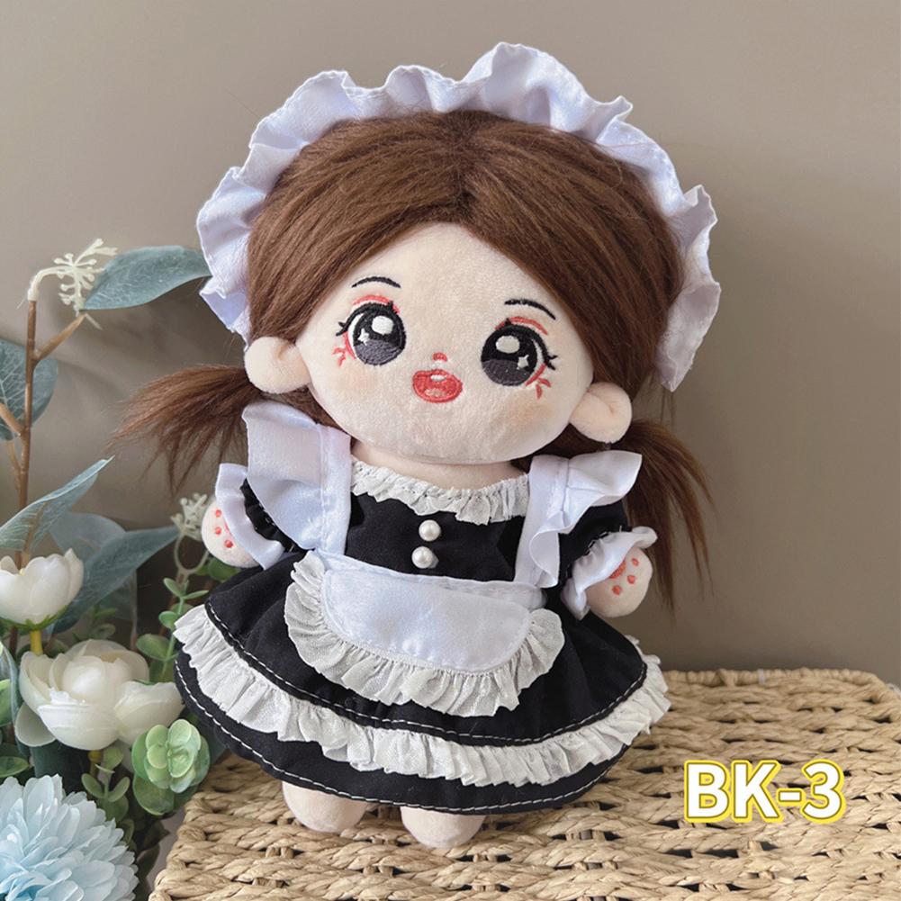 20CM Cotton Doll Rompers Cartoon Plush Doll Replacement Outfit Lolita Dress Playing House Accessories Mini Clothes