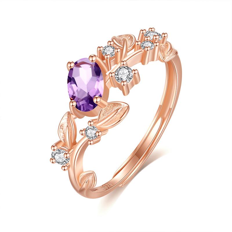 

Light luxury natural spar inlaid ring women s s925 sterling silver ins wind adjustable ring fashion jewelry gift Adjustable opening
