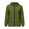 Women's Waterproof Windproof Hooded Jacket Lightweight Outdoor Raincoat Full Zip Front Pockets Adjustable Drawstring Hood