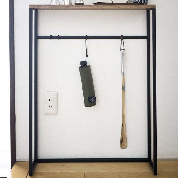 YAMAZAKI - Console D'entrée Métal Et Bois - L60 Cm - Noir