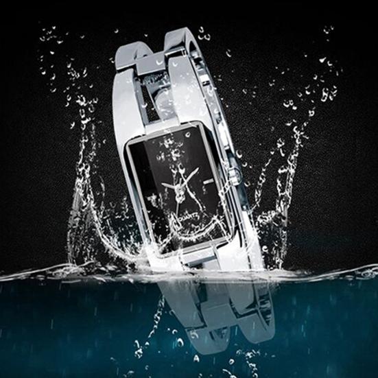 Women's Square Dial Changing Color Bracelet Bangle Quartz Fashion Wrist Watch