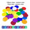 100pcs 19mm Plastic Chips with Dice DIY Tokens Color Transparent Board Game Coins Bingo Accessories Teaching Game Coins TMZ