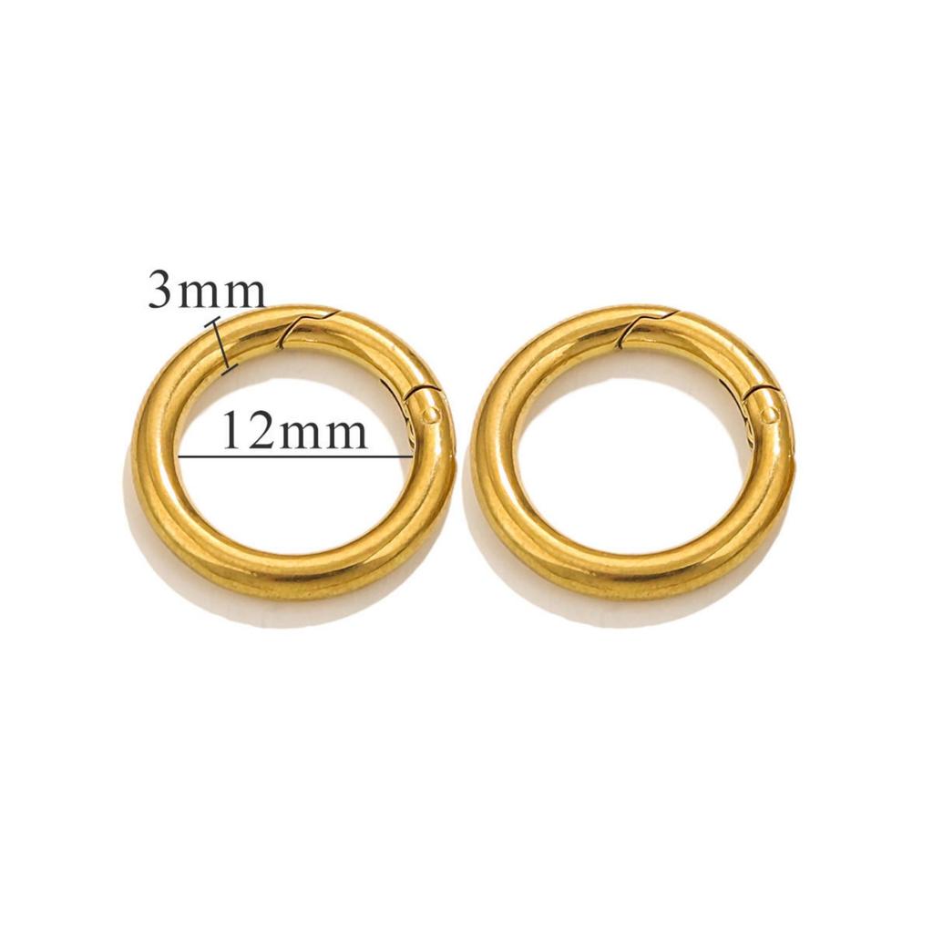 304 Stainless Steel Bolt Spring Ring Clasps Polished Heart Circular Connector DIY Necklace Jewelry Making Lobster Buckle, 1Piece