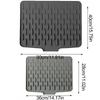 Non-slip Silicone Drainage Mat Foldable Sink Placemat Tableware Drainer Pad  Kitchen Tableware