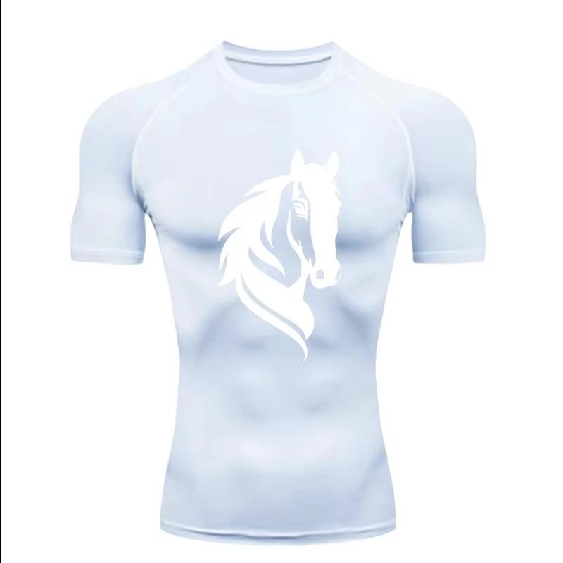 Pegasus Herren Sport T-Shirt Training Fitness Kompressions Workout T-Shirt Athletische T-Shirts Fitnessstudio T-Shirts Herren Fitness T-Shirt