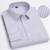 Men's 65% Cotton Long Sleeve Printed Check Dress Shirt Single Patch Pocket Regular-fit Comfortable Versatile Thin Casual Shirts