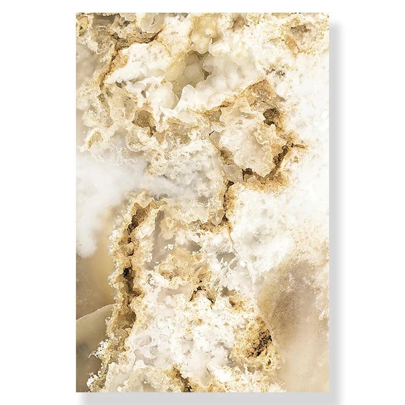 Nordisk moderne kunst Bilde Lerretsmaleri Veggkunst Golden Leaf Beach Scenery Plakat og trykk for hjemmeinnredning Stuedesign