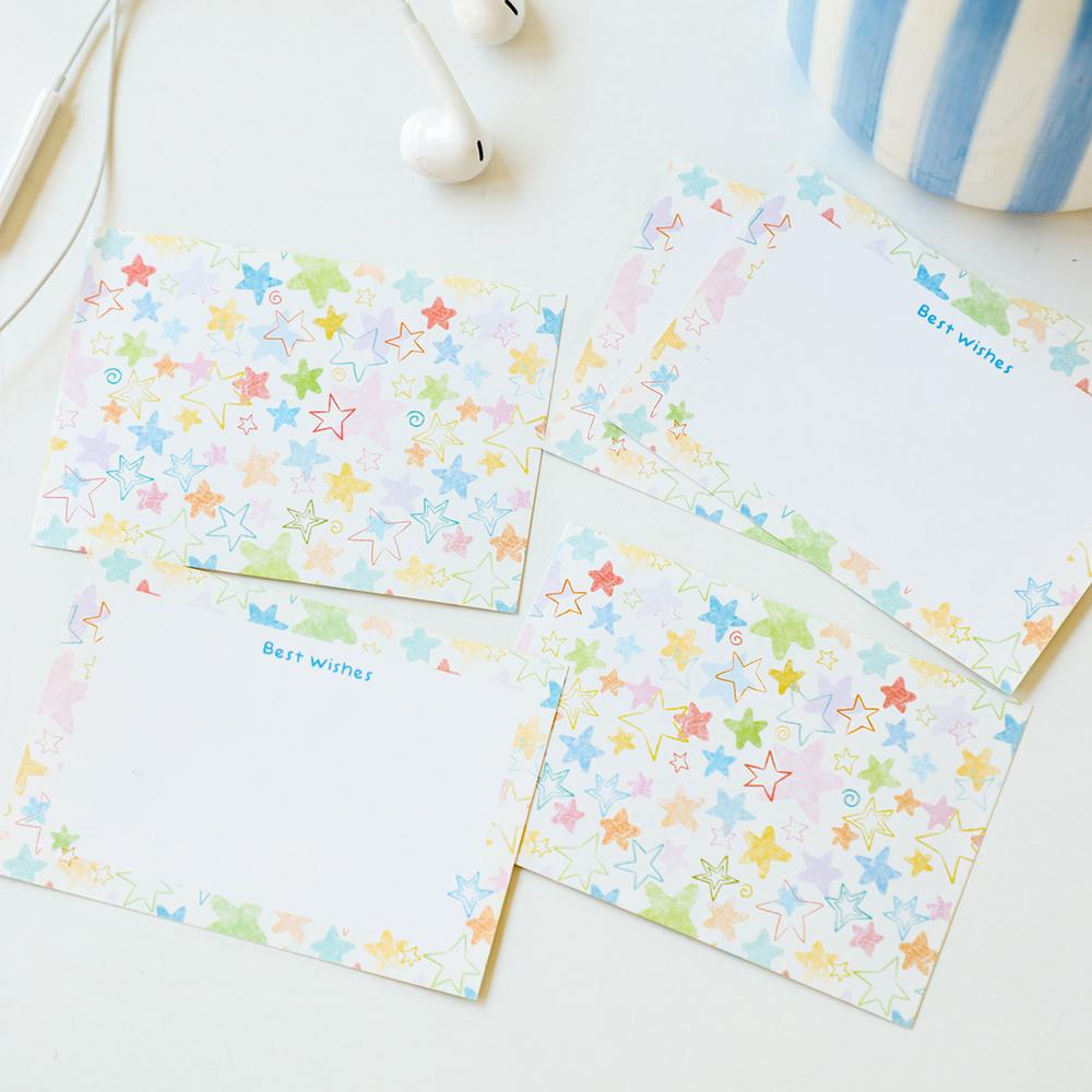 40 Sheets Candy Star Message Card Set High Beauty Cartoon Festival Gift Card Handwritten Blessing Romantic Card