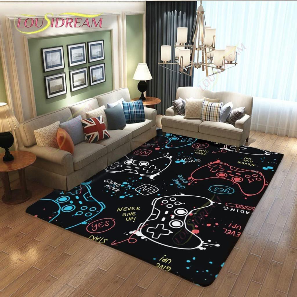 Anime Gamepad Pattern Area Matta, Sovrum Vardagsrumsmatta, Golvmatta Ståmatta, Lekmatta för barn, Golvmatta för badrum, Områdesmatta