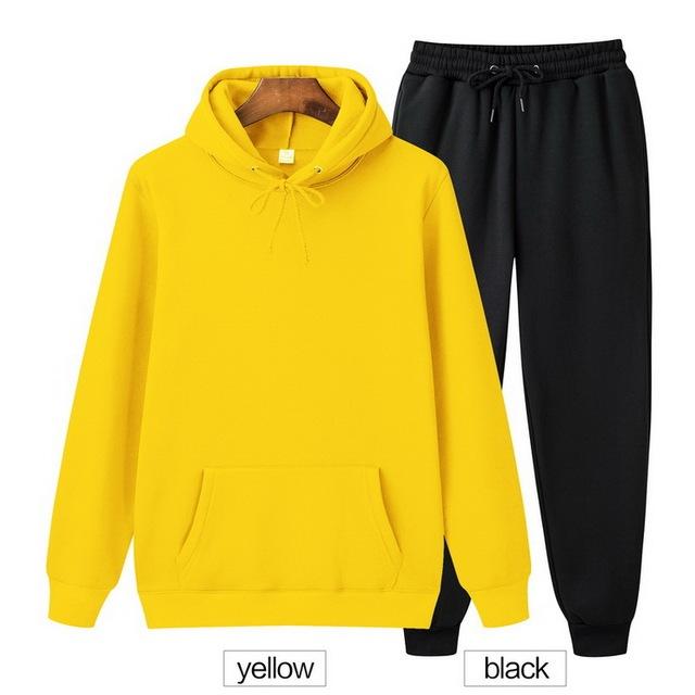 Einfarbiger Hoodie Zweiteiliges Set Kapuzenpullover Damen Hoodie Herbst Herren Hoodie + Hosen Sets