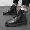 Fashion Men's High Top Short Boots Fashion Ankle Boots Men Autumn Winter British Style Outdoor Boot Man Breathable Lace-Up Botas Hombre