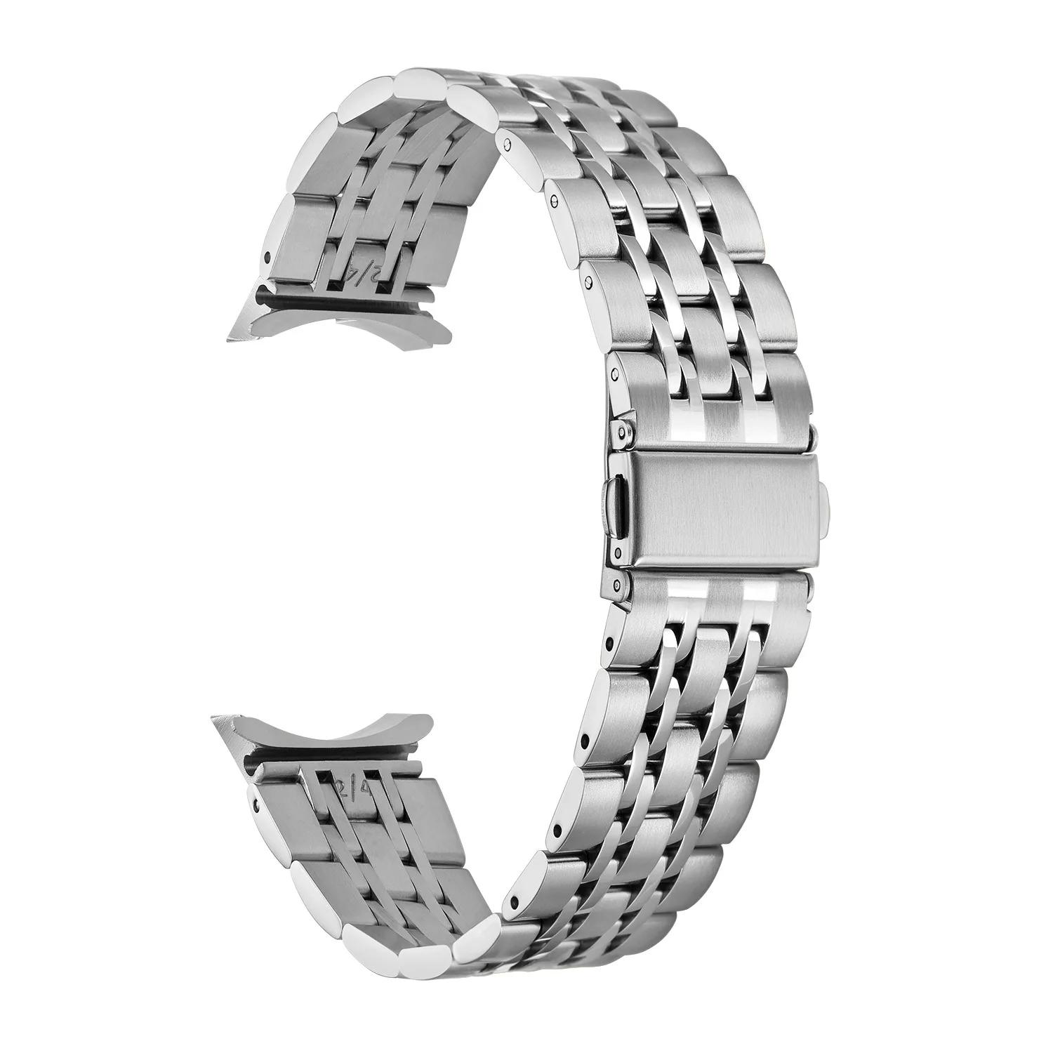 

No Gaps Stainless Steel Strap for Samsung Galaxy Watch FE 7 6 5 4 44mm 40mm Luxury Band Correa GALAXY 6Classic 47/43mm 5Pro 45mm for Galaxy FE срібний