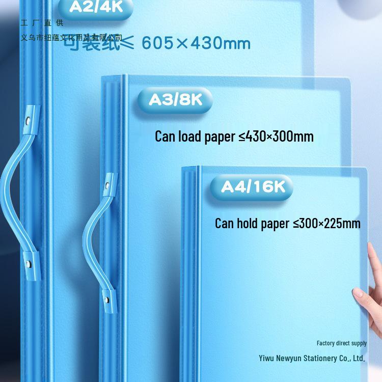 Art Portfolio Album: A3/A2/8K/4K Insert Type with 8 Storage Pockets for Children's Artwork