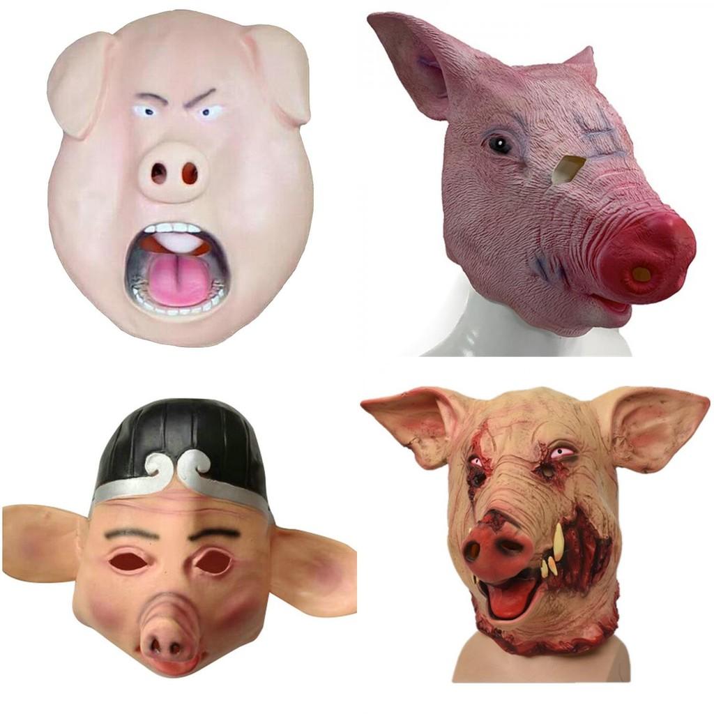 Masque de Cochon Dessin Animé Latex Drôle Accessoire de Costume d'Halloween Pour Cosplay et Fête