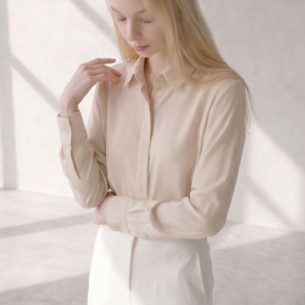 Desire Rose Women Wrinkle Free Hidden Button Blouse