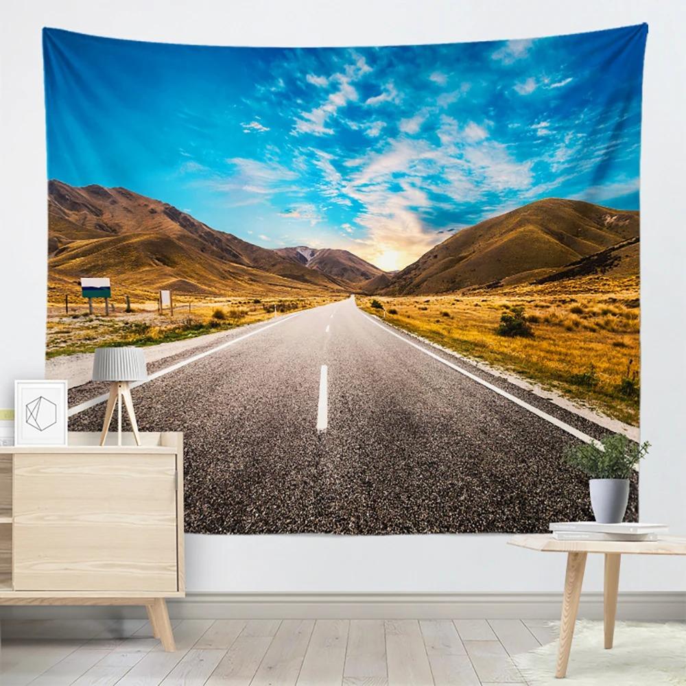 Forrest Highway Landscape Print Pattern Tapestry Home Decor Bedroom Wall Background Cloth Hanging Cloth 230x180 Cm