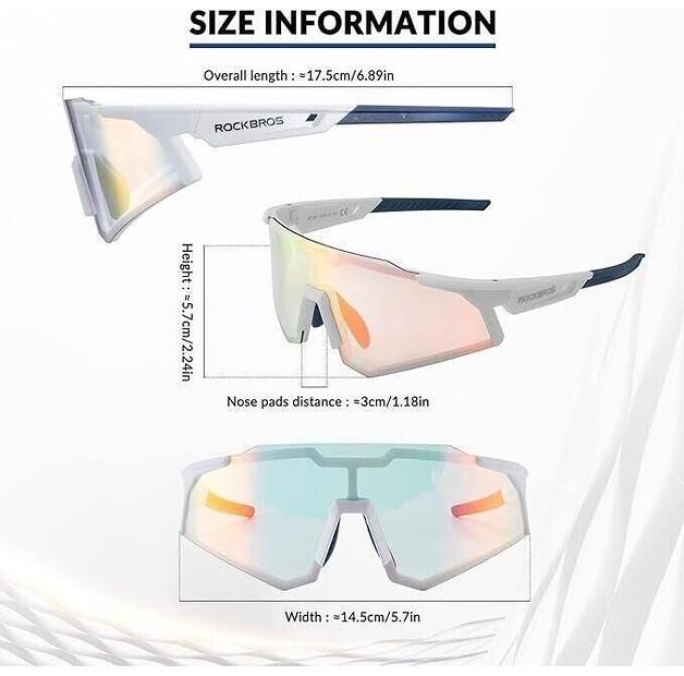 Rockbros Sp297 White Cycling Glasses for Cycling