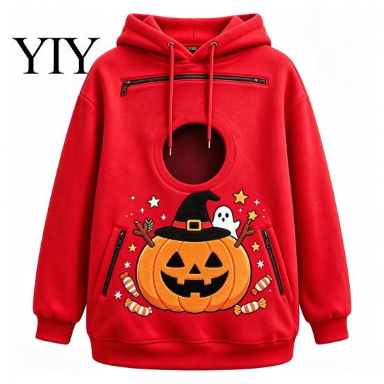 Portable Pet Carrier Apparel Unisex Pouch Christmas Hoodie, Cute Dog Cat Hooded Sweatshirt with Animal Carrying Hoodie Graphic, Cozy Fleece