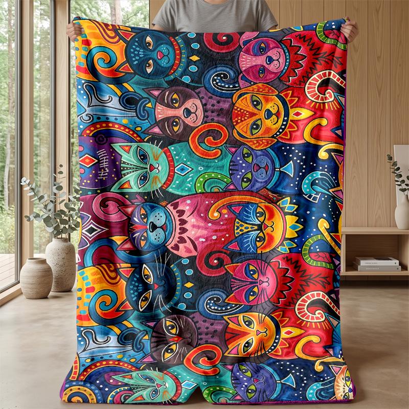 Colorful Canine Celebration blanket Personalized Name Flannel Blanket Soft Cozy Plush Throw for Sofa Bed Lightweight Home Decor