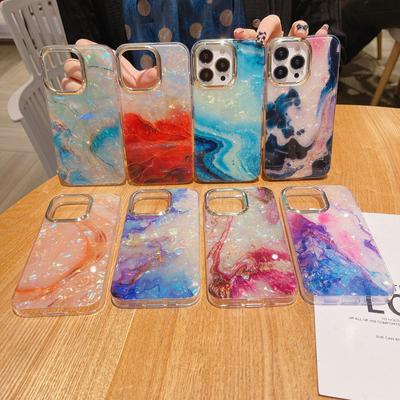 Marble Pattern Suitable for IPhone 16 Mobile Phone Case Apple 15 Electroplated Lens Ring 14promax Anti-fall Cover
