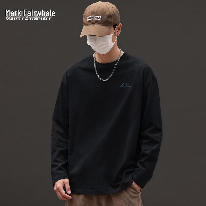 Mark Fairwhale Men's 100% Cotton Long Sleeve Crew Neck T-Shirt