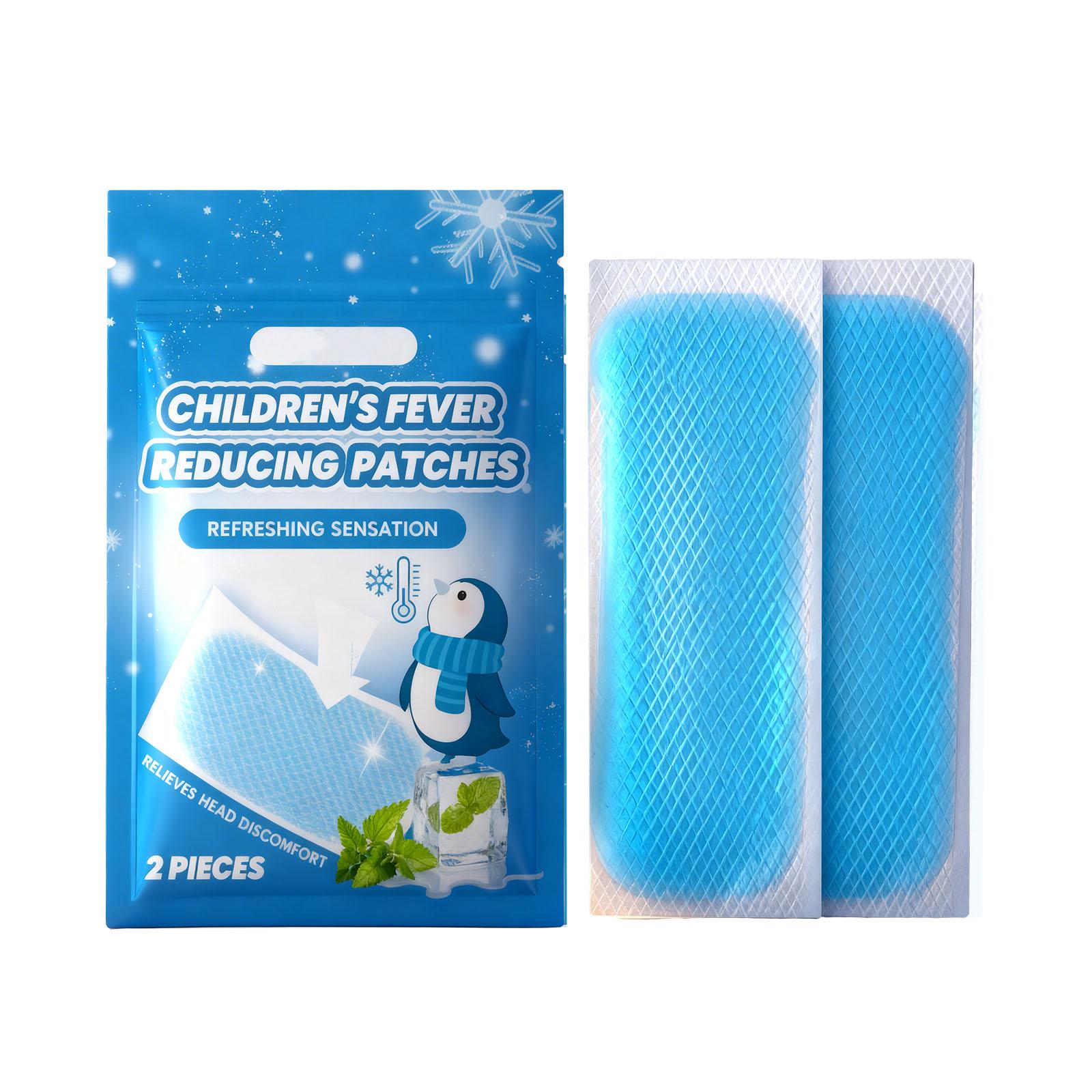 Children s Fever Reducing Patches Cooling Gel Pads for Head Discomfort Relief Safe Adhesive Patches for Kids 2 Pieces Pack One Size синий