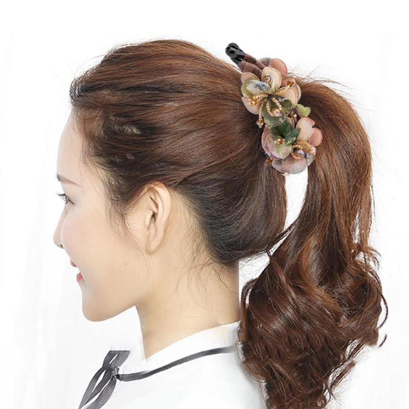 Flower Hair Clip Ponytail Holder Durable Long Lasting Strong Hold Braiders Non Slip French Barrettes Updo Claw Clip