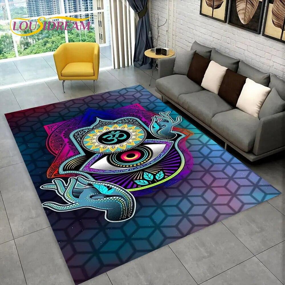 Nazar Evil Eye Tree of Life Area Rug,Carpet for Home Living Room Bedroom Sofa Doormat Kitchen Decor,kids Play Non-slip Floor Mat