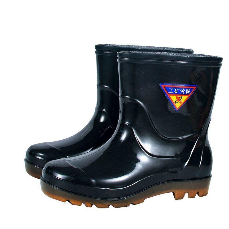 Wear-resistant beef tendon sole rain shoes for men and women, warm acid and alkali-resistant high tube thickened rain boots, non-slip