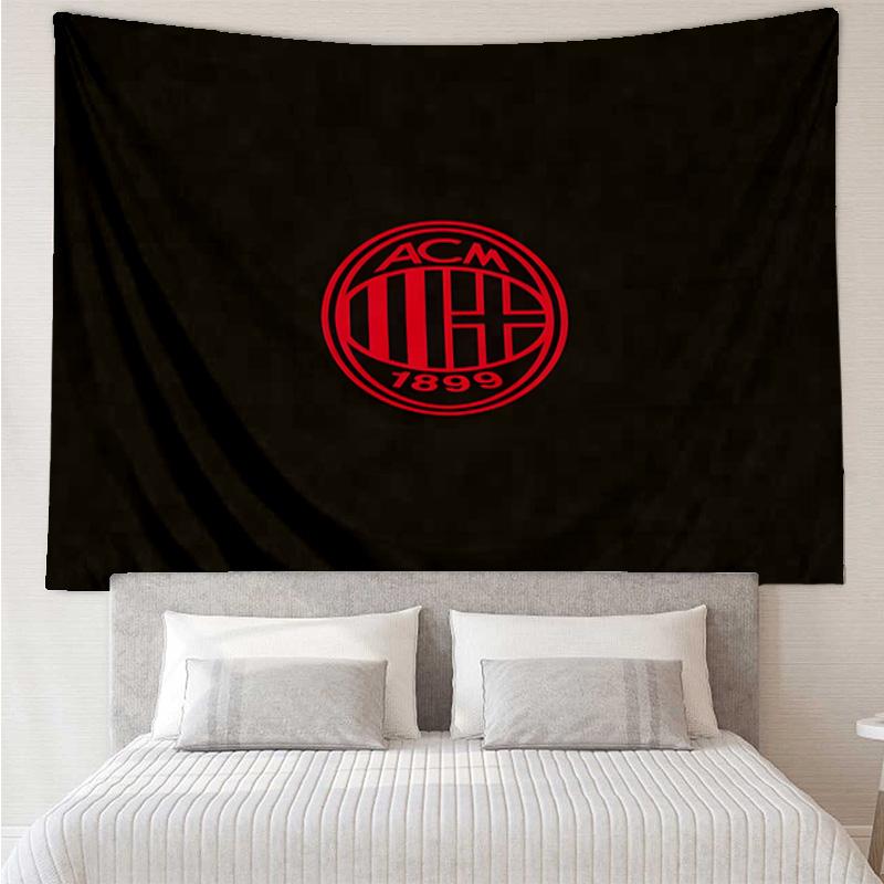 1PC Milan Football Club Printed Tapestry Room Decoration Wall Hanging for Living Room Bedroom, Dormitory, Birthday and Christmas Gifts