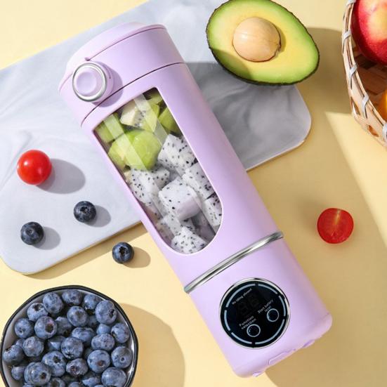 Portable Juicer Cup USB Rechargeable Blender with 12-Blade Mini Smoothie Maker On-the-go Juice Maker for Travel